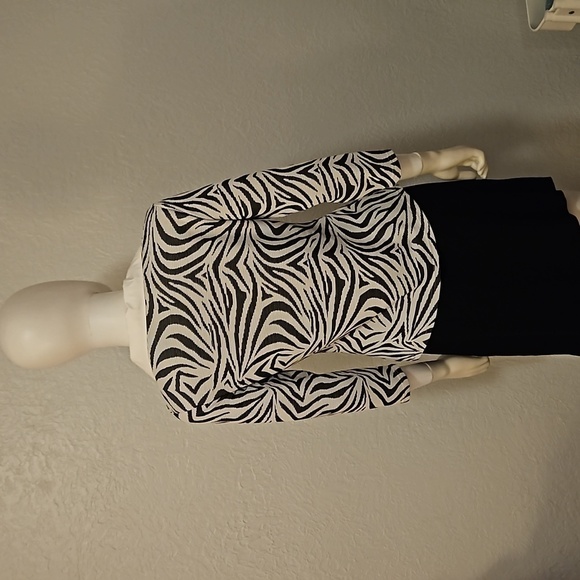 VTG RAVEL Mesh Zebra Print Double Wing Collar Zipper Shacket - Picture 6 of 9